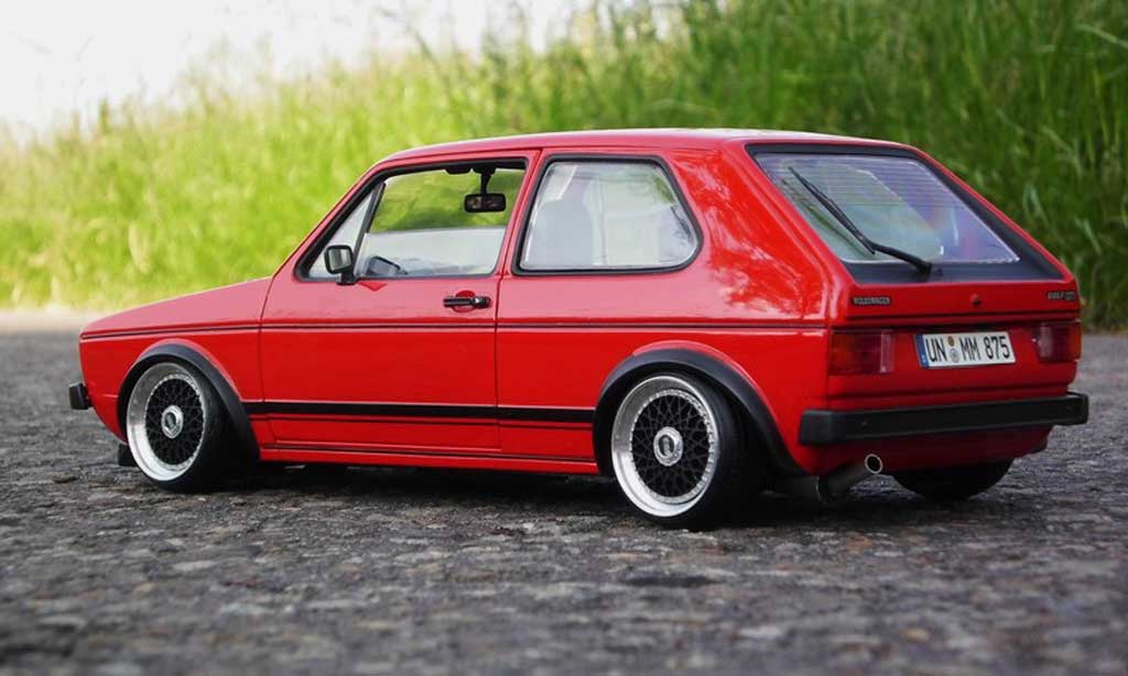 Volkswagen Golf 1 GTI 1/18 Solido 1 GTI rood jantes BBS alu modelauto