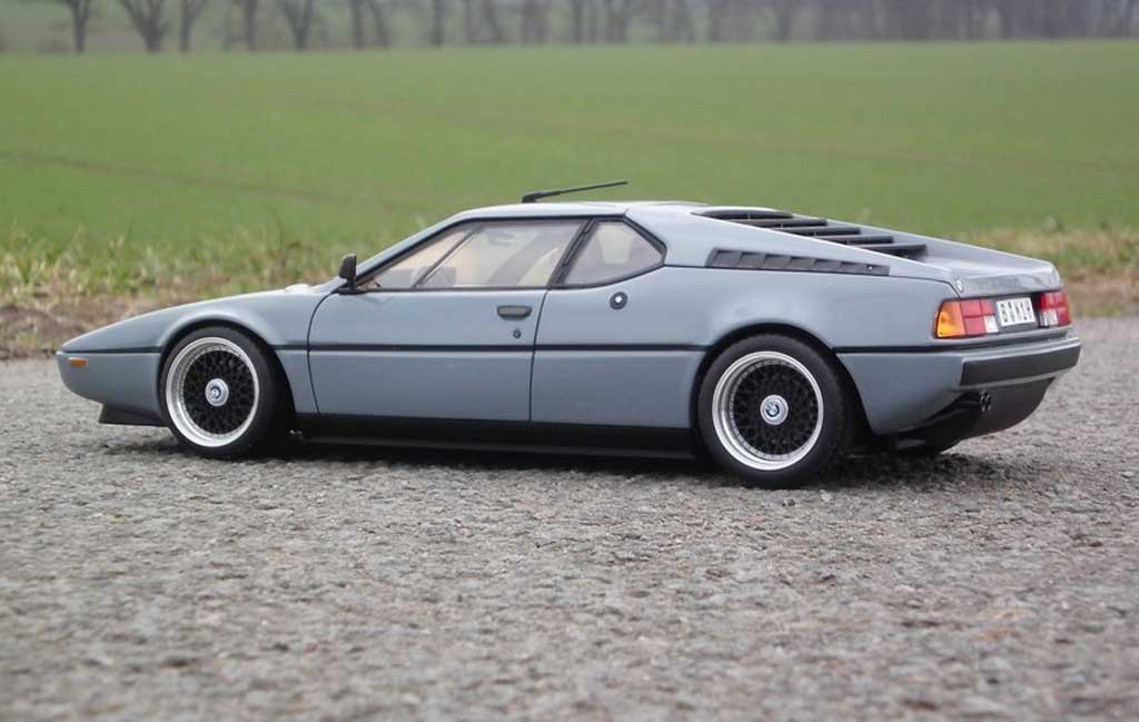 Bmw M1 1978 grijs jantes BBS echappement chrome 1/18 Norev