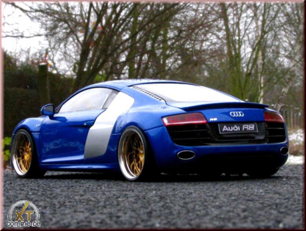Audi R8 4.2 fsi 5.2 blauw jantes bbs 20 pouces 1/18 Kyosho
