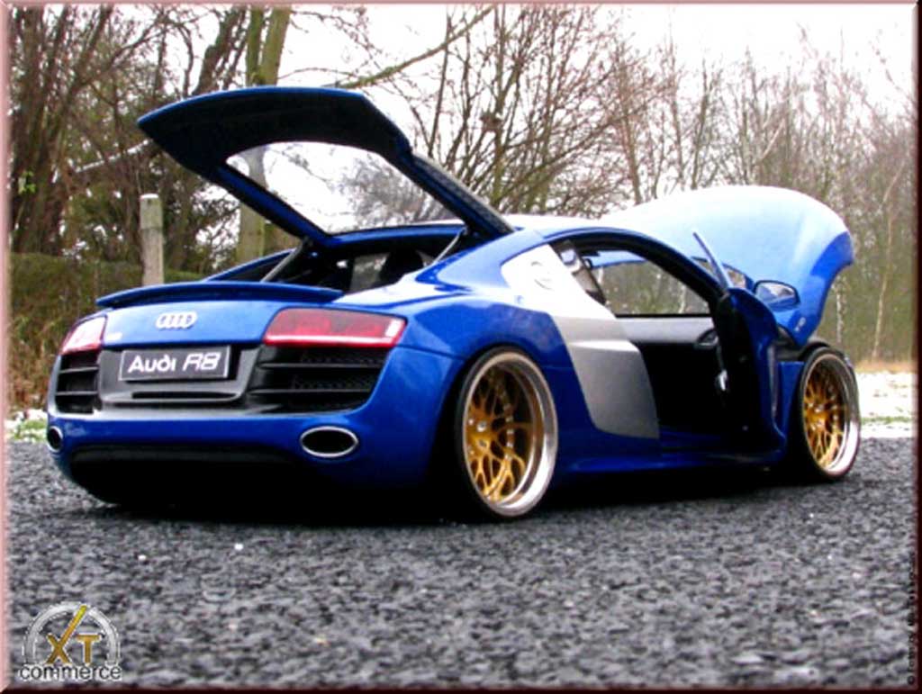 Audi R8 4.2 fsi 5.2 blauw jantes bbs 20 pouces 1/18 Kyosho