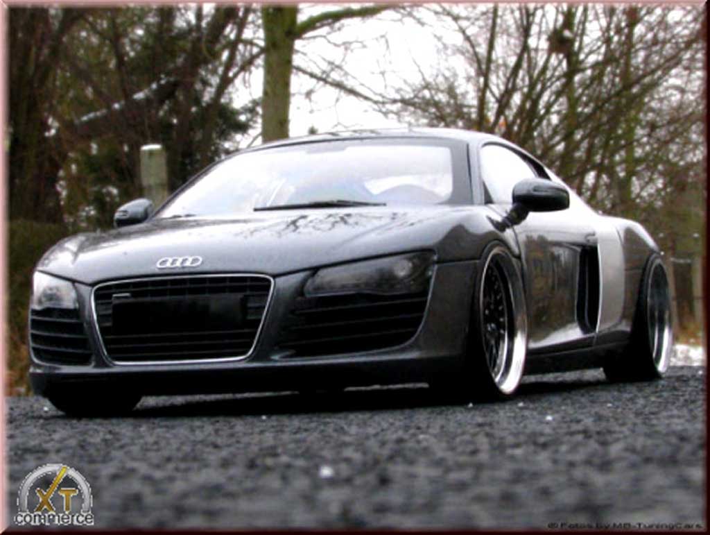 Audi R8 4.2. FSI 1/18 Maisto 4.2. FSI v8 grijs antracite jantes 21 pouces prepa moteur modelauto