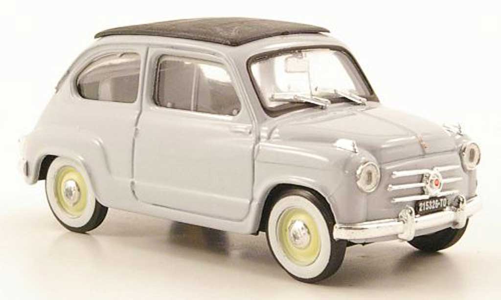 Fiat 600 1/43 Brumm blauw geschlossen 1956 modelauto