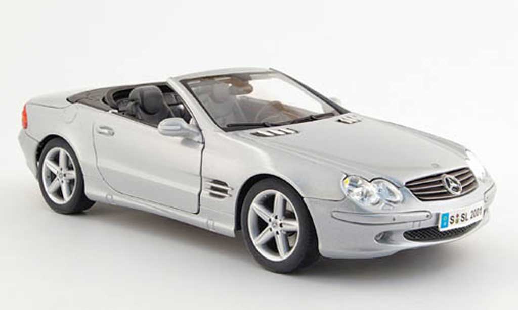Mercedes Classe SL cabriolet 1/18 Maisto cabriolet grijs 2001 modelauto