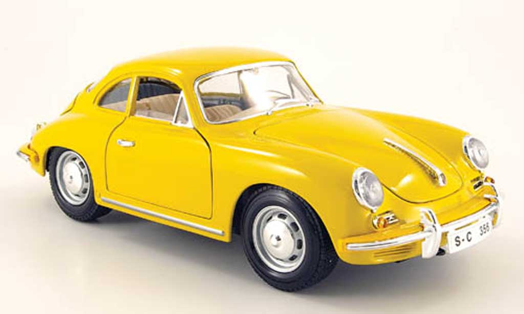 Porsche 356 1961 1/18 Burago 1961 B geel modelauto