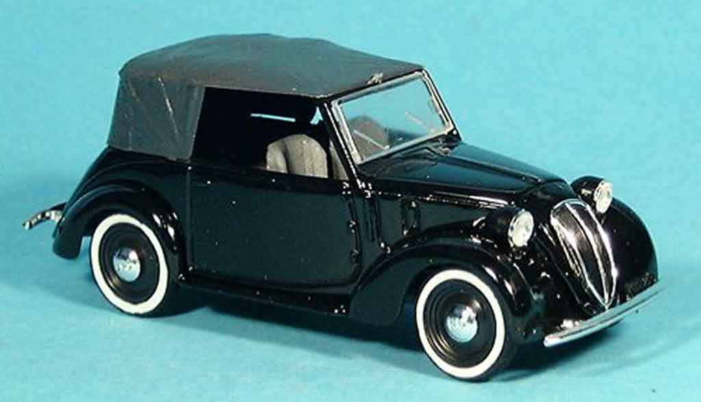 Fiat 1100 1937 1/43 Brumm 1937 Cabriolet (508 C) zwart modelauto