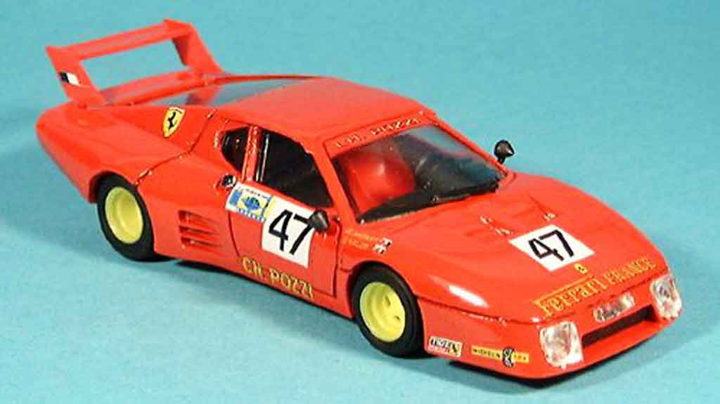 Ferrari 512 BB 1/43 Brumm BB pozzi francia. le mans 1981 modelauto