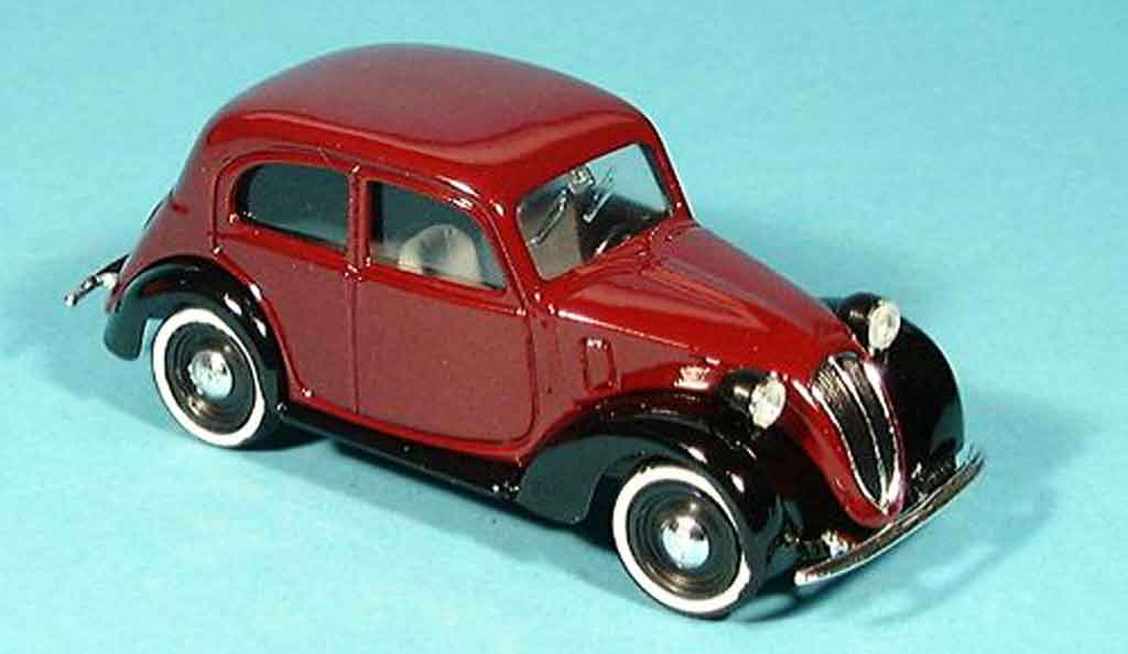 Fiat 1100 1937 1/43 Brumm 1937 ( 508c.) Bicolore weinrood zwart modelauto