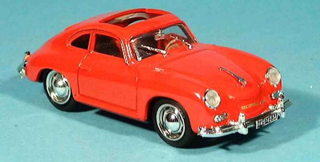 Porsche 356 1952 1/43 Brumm 1952 Coupe rood geoffnetes Schiebedach modelauto