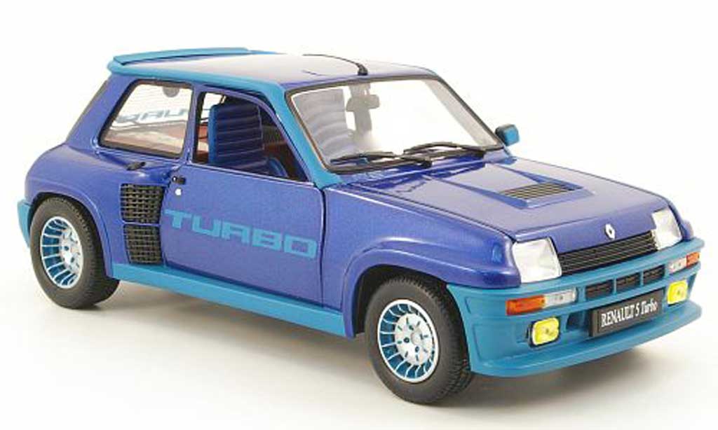 Renault 5 Turbo 1/18 Universal Hobbies Turbo blauw modelauto