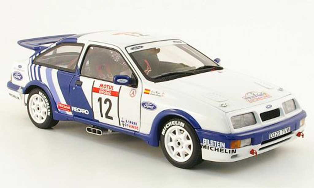 Ford Sierra Cosworth 1/18 Autoart Cosworth no.12 ford motorsport rallye korsika 1988 c.sainz / l.moya modelauto