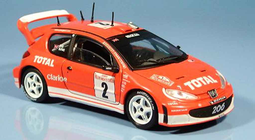 Peugeot 206 WRC 1/43 Solido WRC reid burns no. 2 2003 modelauto