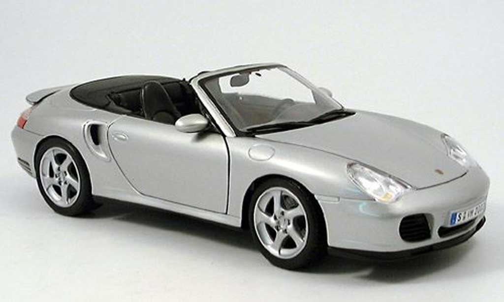 Porsche 996 Turbo 1/18 Maisto Turbo cabriolet grijs 2003 modelauto