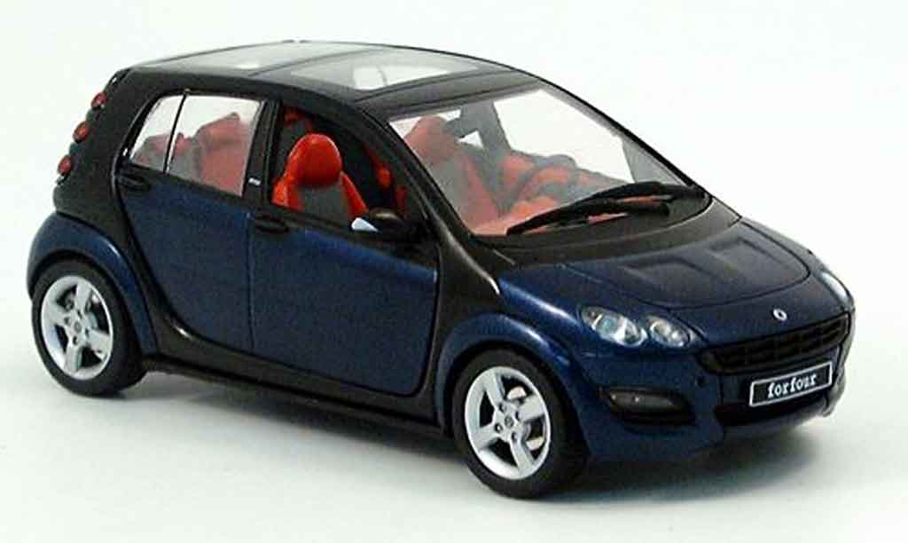 Smart ForFour 1/43 Schuco Forfour blauw zwart 2004 modelauto