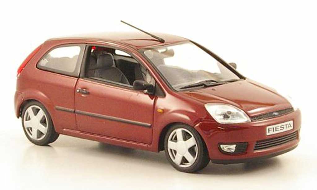 Ford Fiesta 2002 1/43 Minichamps 2002 met. rood modelauto