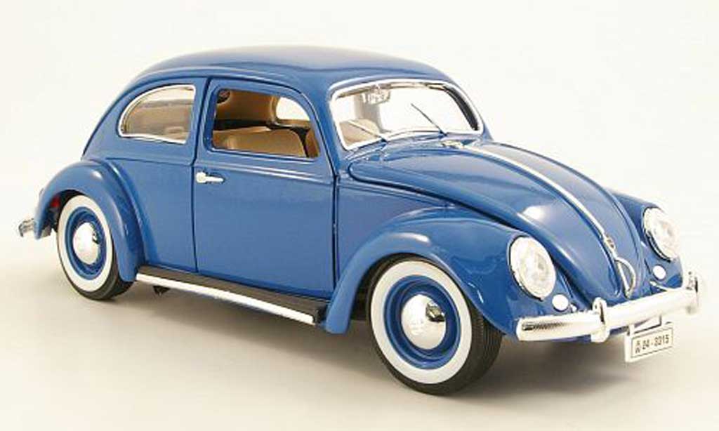 Volkswagen Kafer 1/18 Burago blauw 1955 modelauto