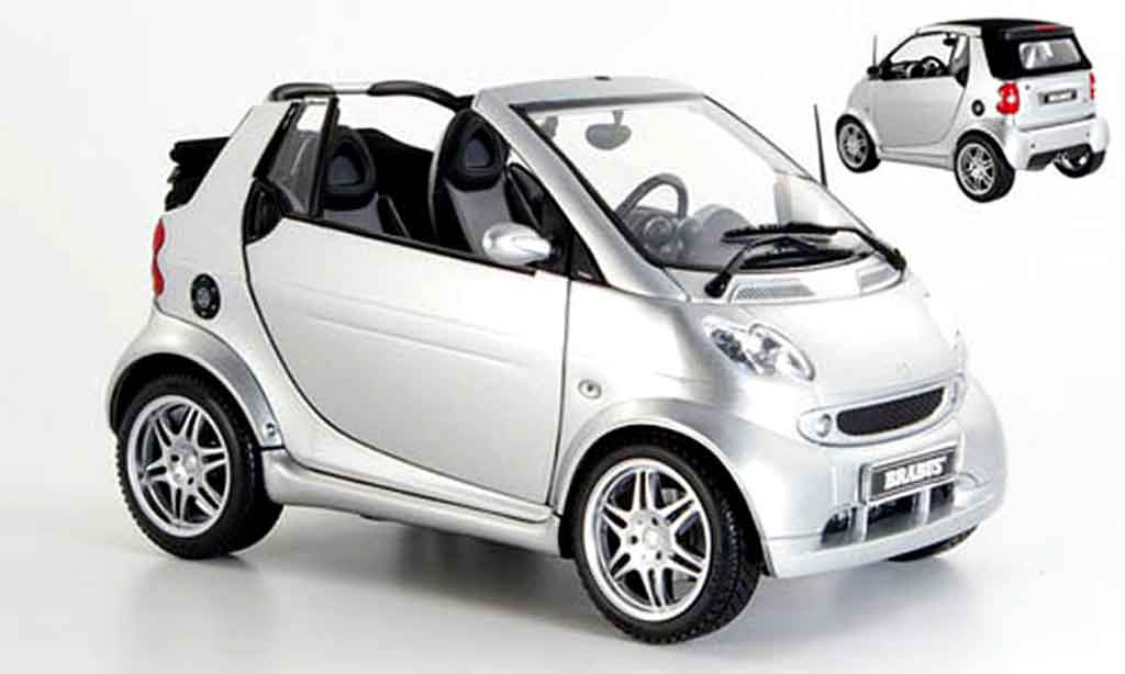 Smart ForTwo 1/18 Kyosho cabrio brabus grijs 2003 modelauto