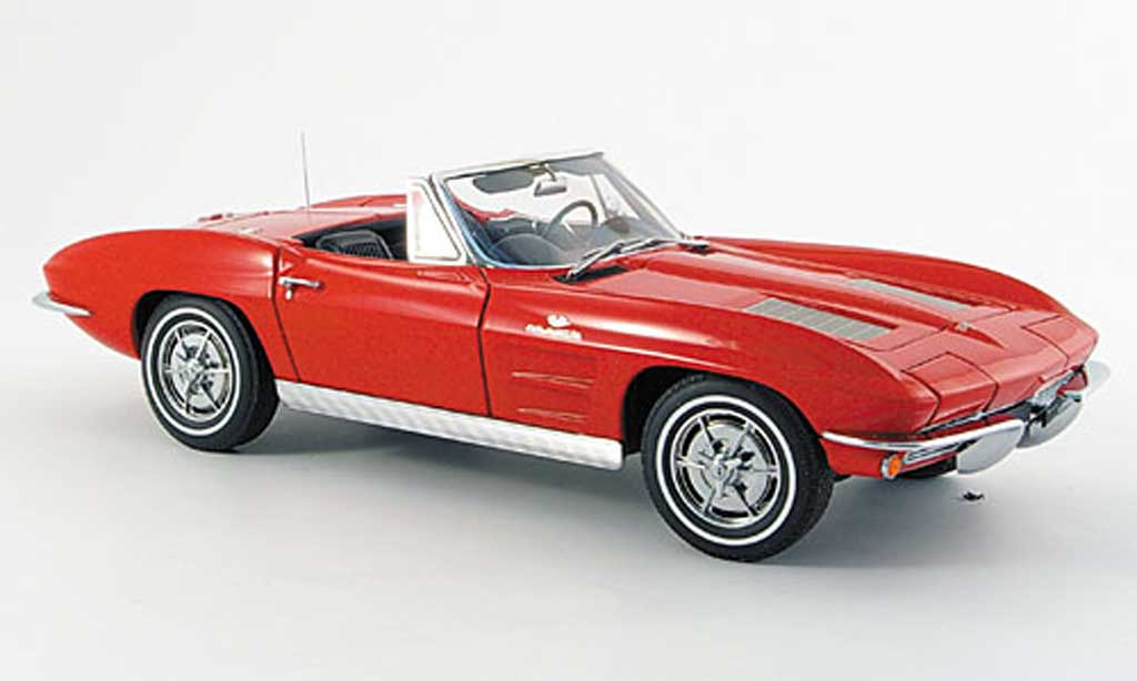 Chevrolet Corvette C2 1/18 Autoart C2 cabriolet rood 1963 modelauto