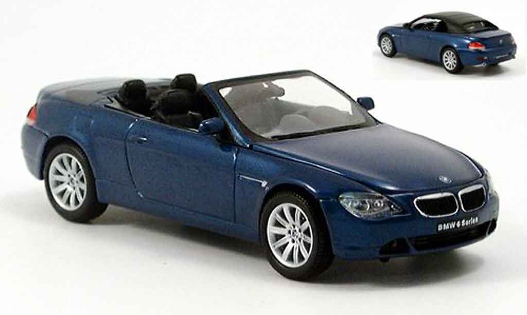 Bmw 645 E64 1/43 Kyosho E64 CI Cabriolet blauw modelauto