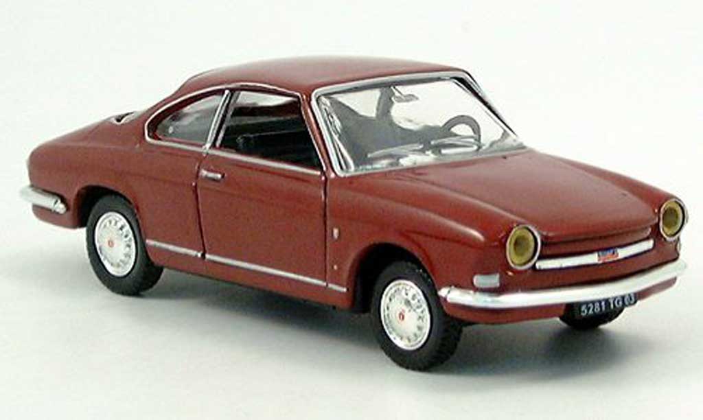 Simca 1000 1/43 Norev Coupe zwart-rood modelauto