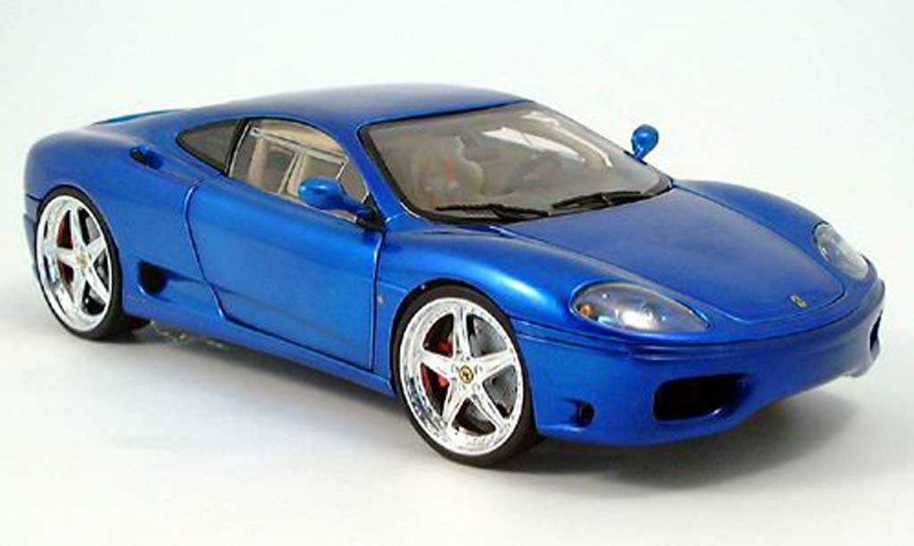 Ferrari 360 Modena 1/18 Hot Wheels Modena tuning blauw 2003 modelauto