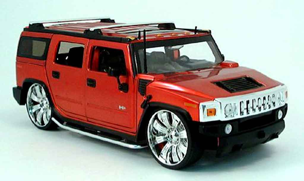 Hummer H2 1/18 Jada Toys rood tuning 2003 modelauto