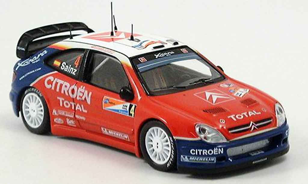 Citroen Xsara WRC 2004 1/43 IXO WRC 2004 sainz martin sieger zilverine modelauto