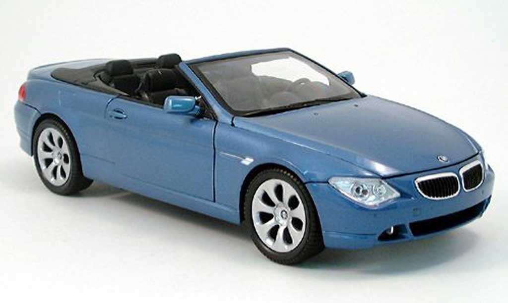 Bmw 645 E64 1/18 Welly E64 ci cabriolet blauw 2004 modelauto