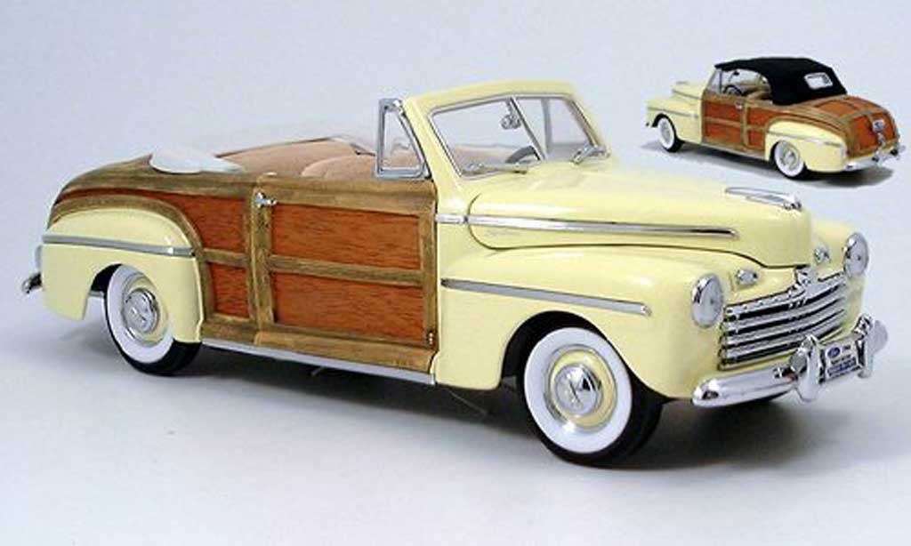 Ford Sportsman 1/18 Yat Ming geel avec stoffdach zum auswechseln 1946 modelauto