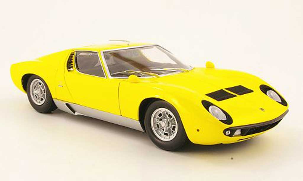Lamborghini Miura P400 1/18 Kyosho P400 s geel modelauto