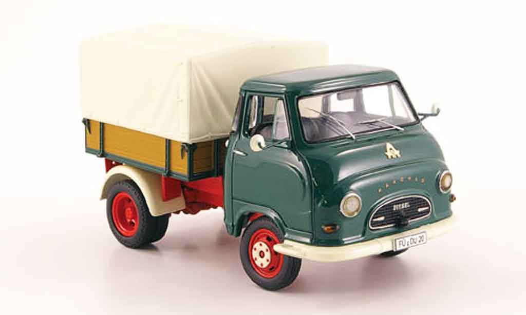 Hanomag Kurier 1/43 Schuco grun Enser Pritsche Plane modelauto