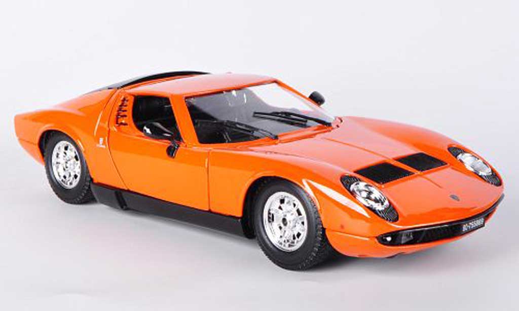 Lamborghini Miura 1/18 Burago oranje 1968 modelauto