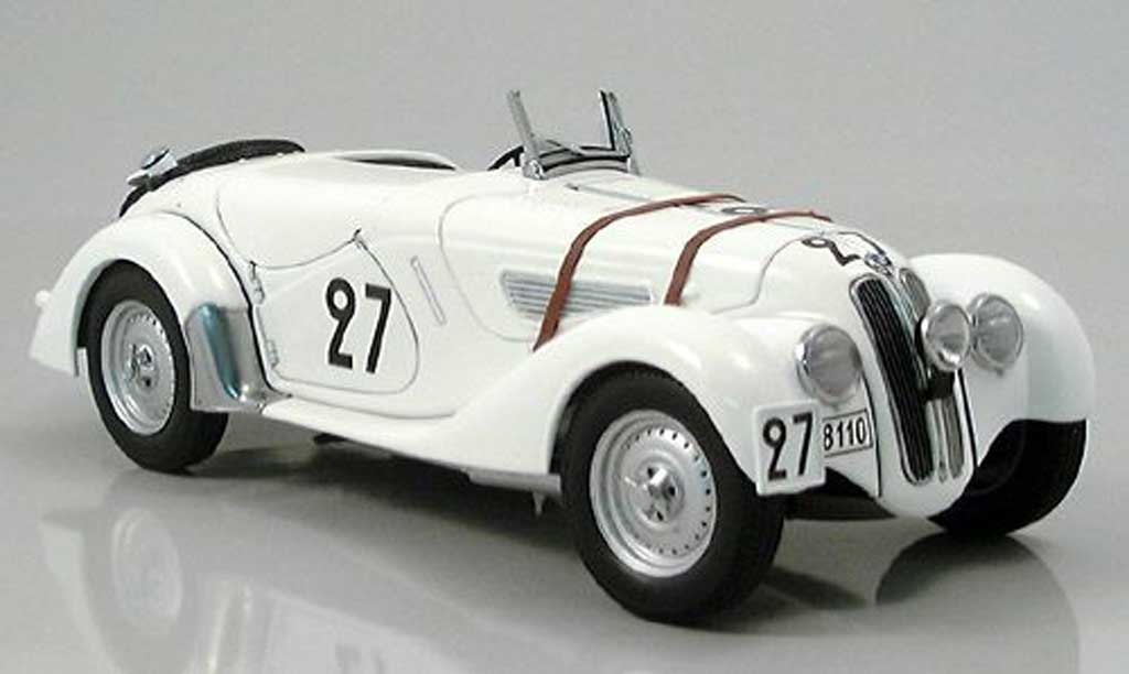 Bmw 328 1938 1/18 Autoart 1938 roadster le mans wit numero 27 modelauto