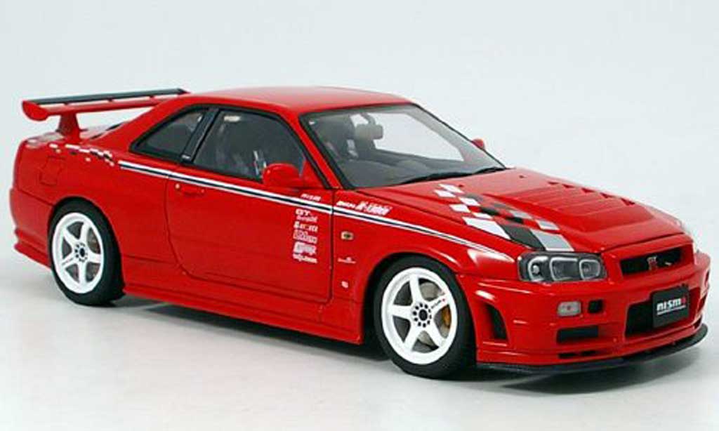 Nissan Skyline R34 1/18 Autoart R34 gt-r r-tune r1 rood 2002 modelauto