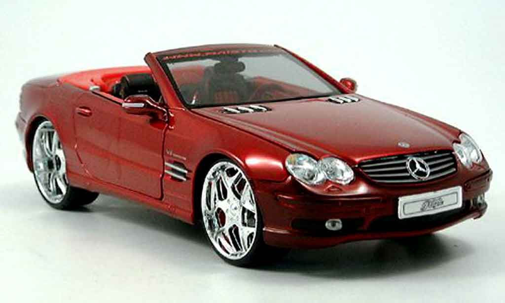 Mercedes Classe SL 1/18 Maisto 55 amg cabrio rood tuningcar playerz modelauto