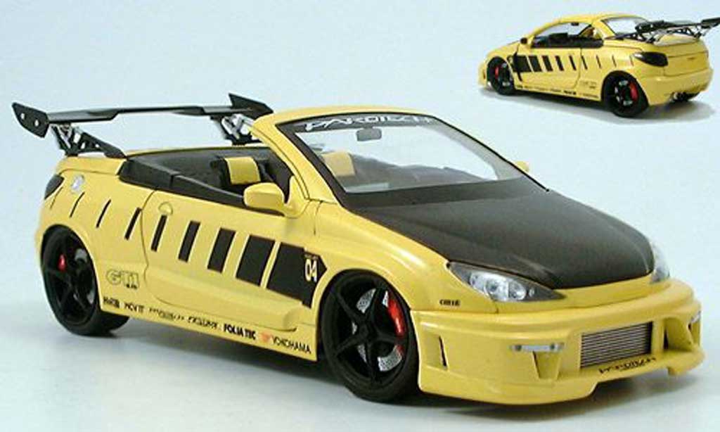 Peugeot 206 CC 1/18 Norev CC Paroodech geel modelauto