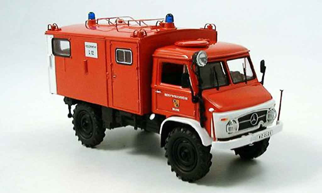 Mercedes Unimog 1/43 Schuco 404S Funkkoffer pompier modelauto