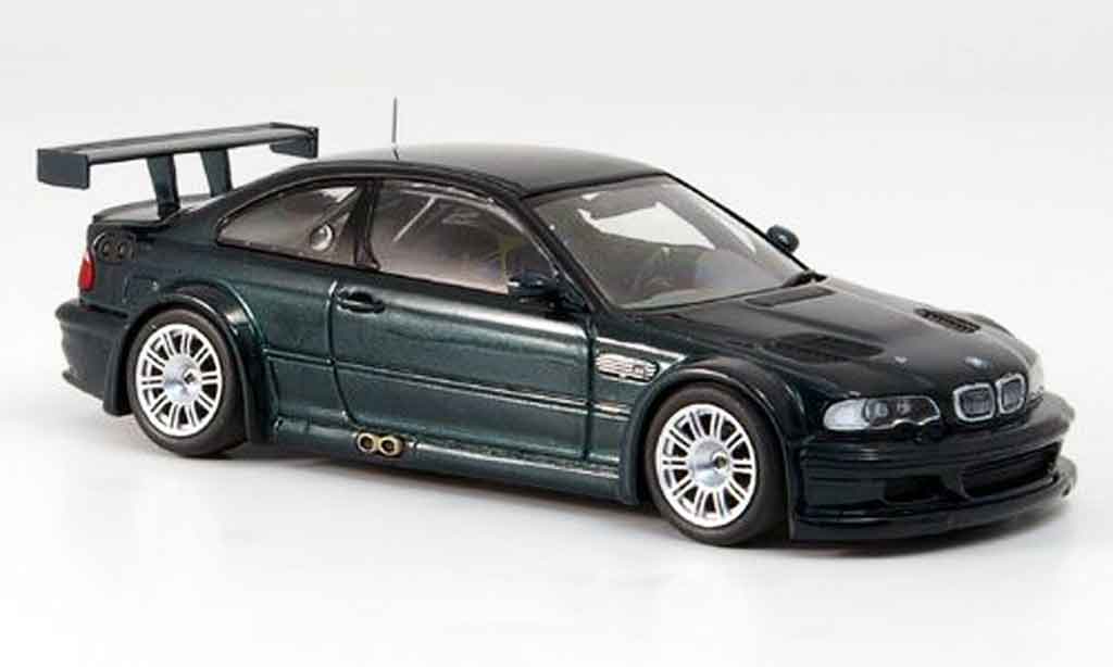 Bmw M3 E46 1/43 Minichamps GTR E46 grun Strassenausfuhrung 2001 modelauto