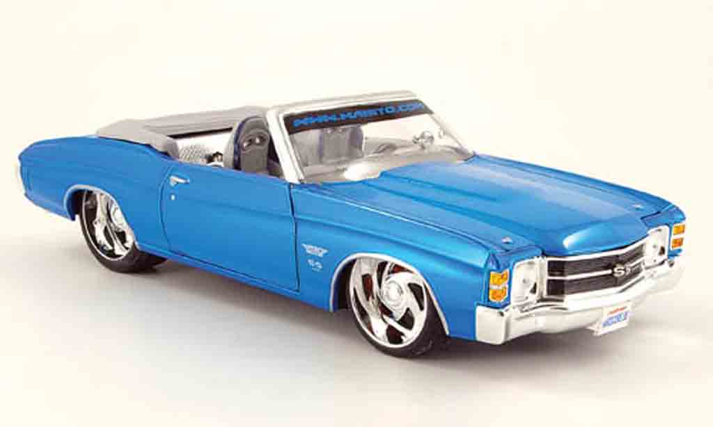 Chevrolet Chevelle 1971 1/18 Maisto 1971 cabrio prorodz blauw SS454 modelauto