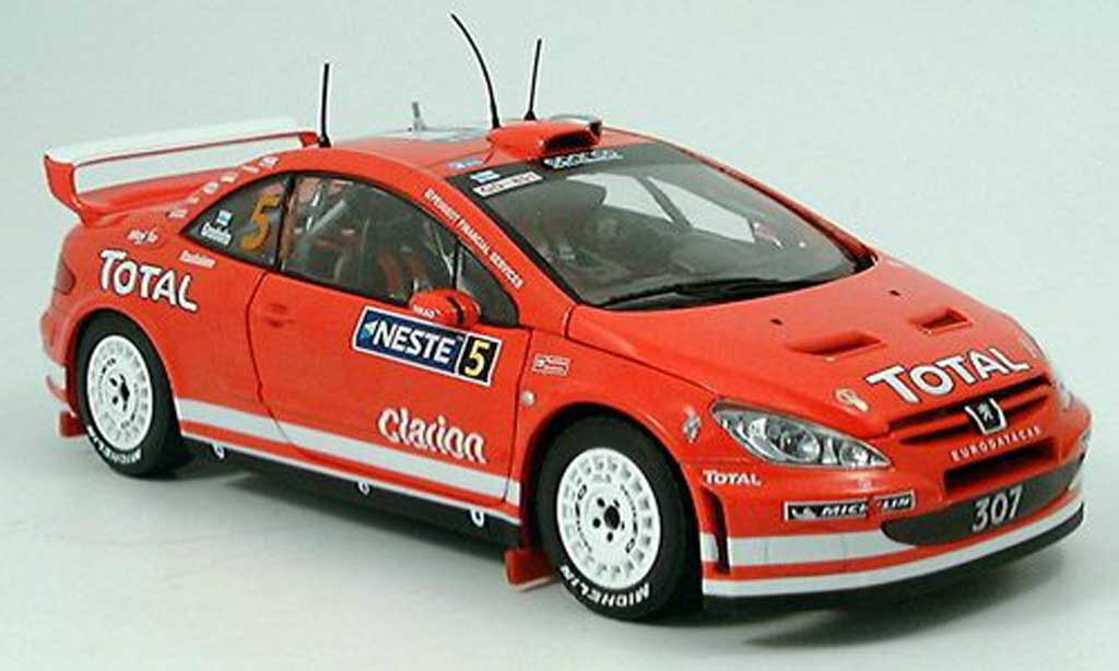 Peugeot 307 WRC 1/18 Sun Star WRC no.5 total/neste finlande rallye 2004 modelauto