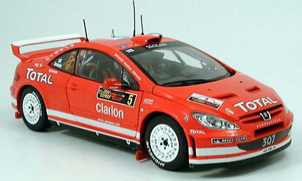 Peugeot 307 WRC 1/18 Sun Star WRC no.5 total rallye chypre 2004 modelauto