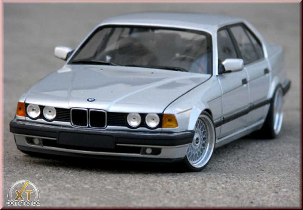 Bmw 730 E32 1/18 Minichamps E32 i grijs jantes bbs bords larges echappement inox modelauto