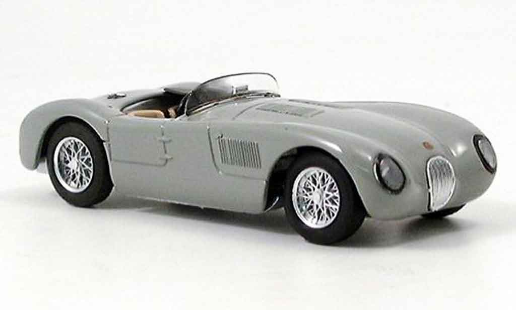 Jaguar C-Type 1/43 Brumm stradale grijs modelauto