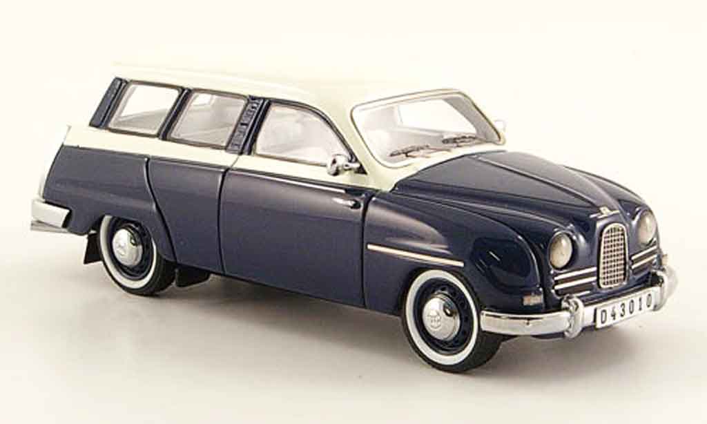 Saab 95 1/43 Neo blauw wit 14 modelauto