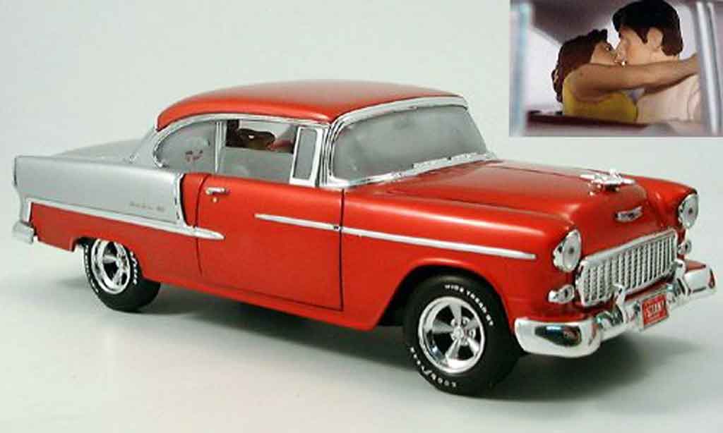 Chevrolet Bel Air 1955 1/18 Ertl 1955 rood/grijs modelauto