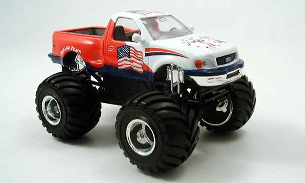 Ford F-150 1/43 Yat Ming F 150 Monster Truck wit rood 1997 modelauto