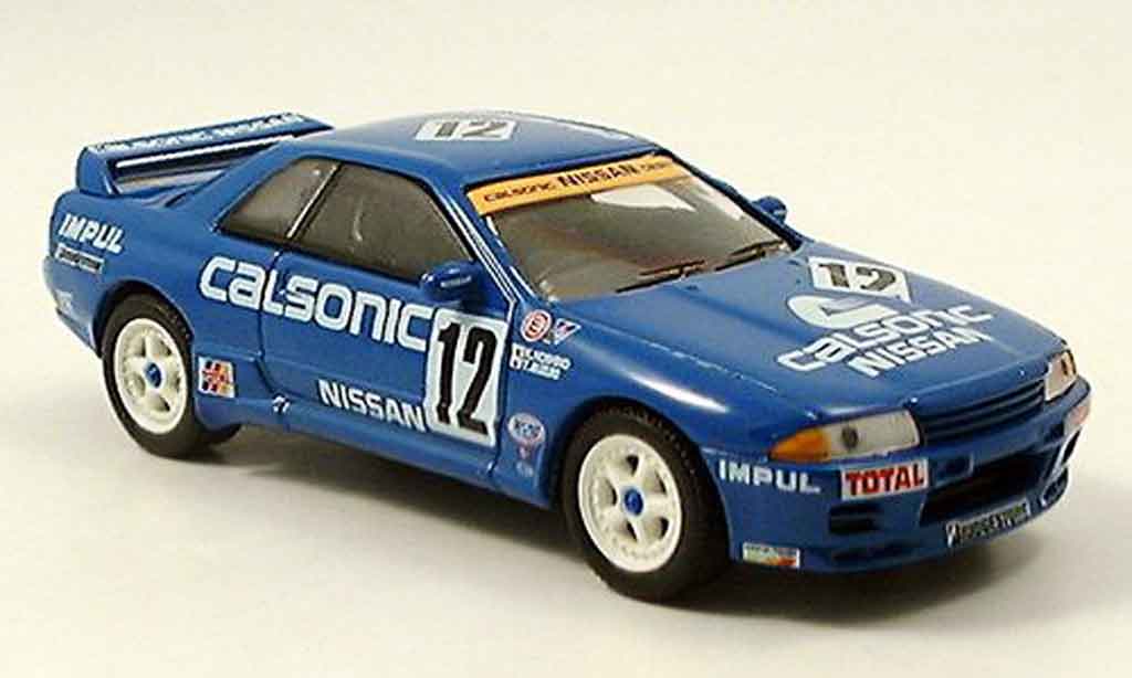 Nissan Skyline R32 1/43 Del Prado R32 GT R No.12 blauw modelauto