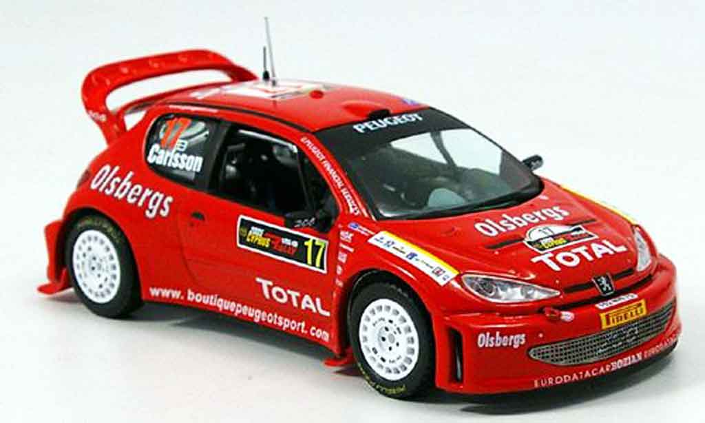 Peugeot 206 WRC 1/43 IXO WRC no.17 carlsson andersson rallye zypern 2005 modelauto