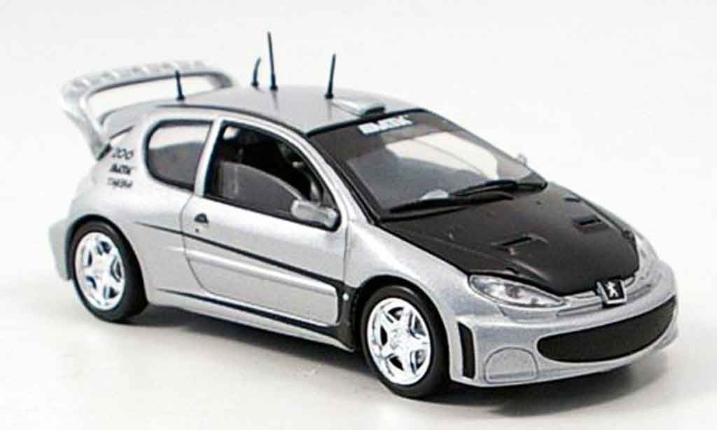 Peugeot 206 1/43 Solido tuning grijs metallic modelauto