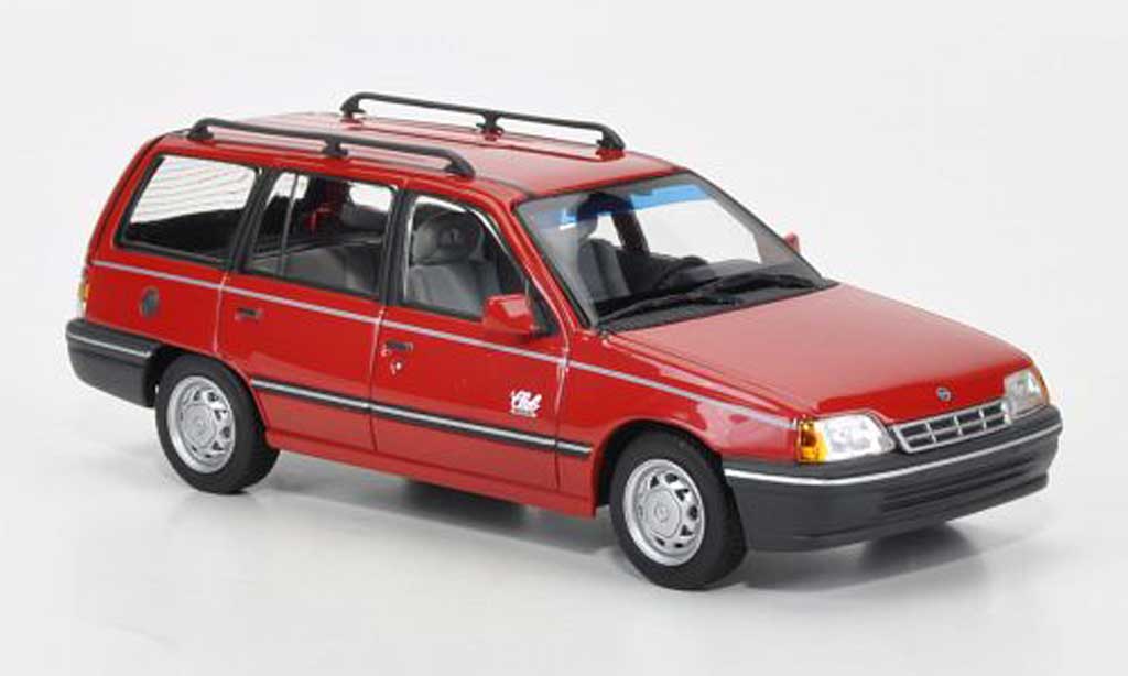 Opel Kadett E 1/43 Minichamps E Caravan rood 1989 modelauto