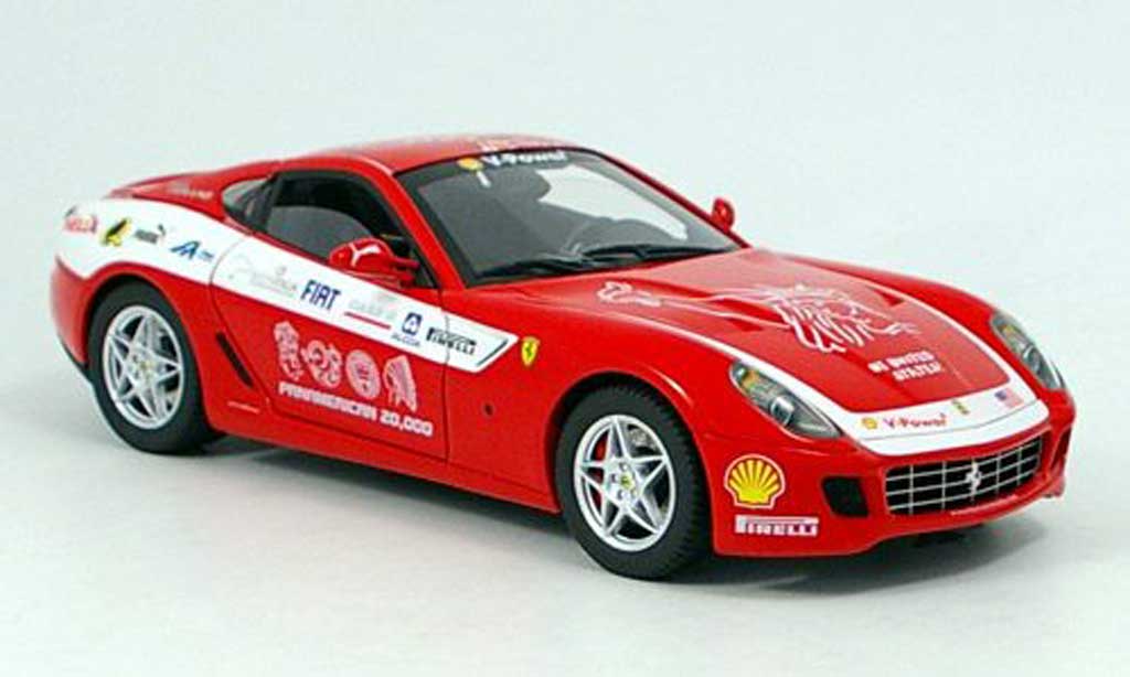 Ferrari 599 GTB 1/18 Hot Wheels Elite GTB Pan Am rood Touring modelauto